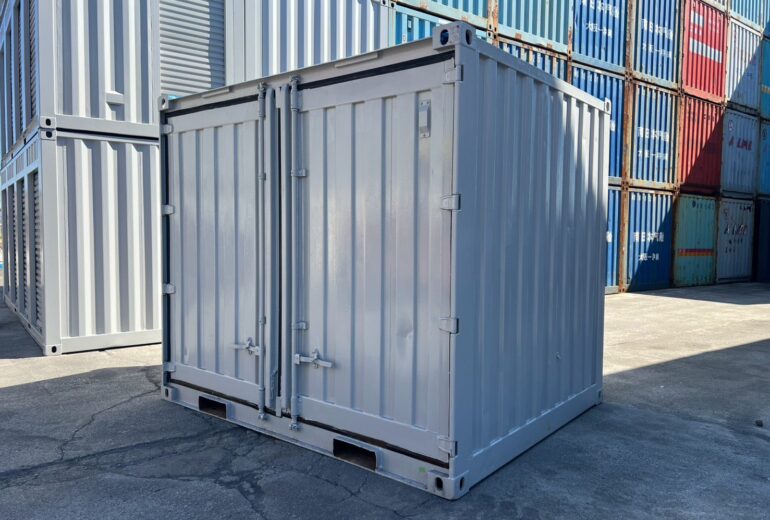 10F海上中古コンテナ ライトグレー塗装【天井のみランダム塗装色】1